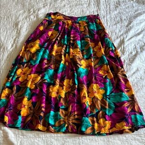 Vintage Floral Midi Skirt